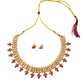 Gold-plated necklace set with red stones for women online-4