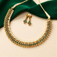 Green stone necklace set with pearls