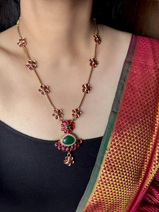 Red Stone Necklace Set