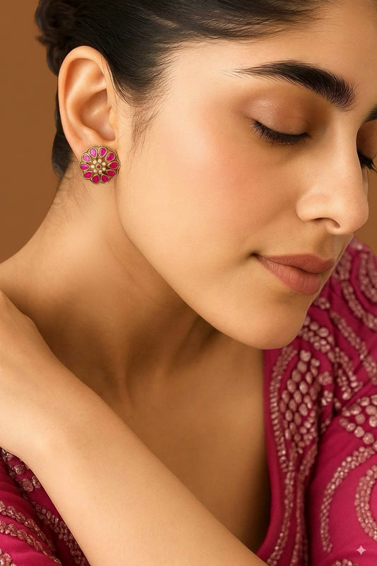 Kundan Earrings Studs - PK010EE22