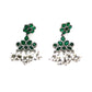 silver oxidised choker set with green stones