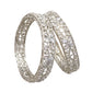 silver plated kundan bangles with pearl for women