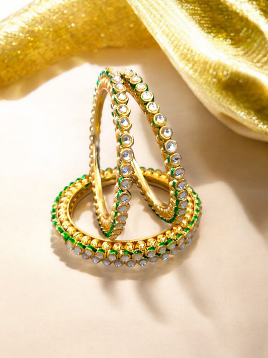 set of 4 vilandi kundan bangles for women