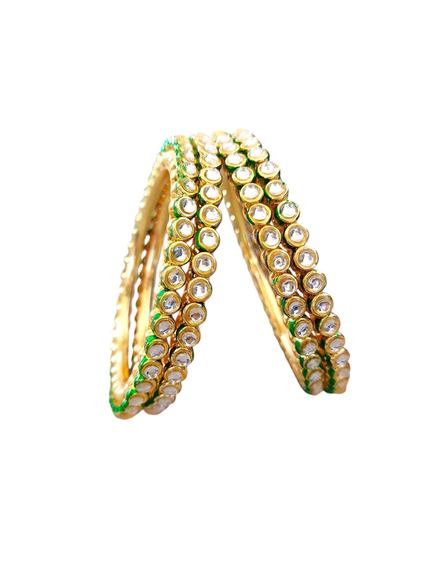 set of 4 vilandi kundan bangles for women