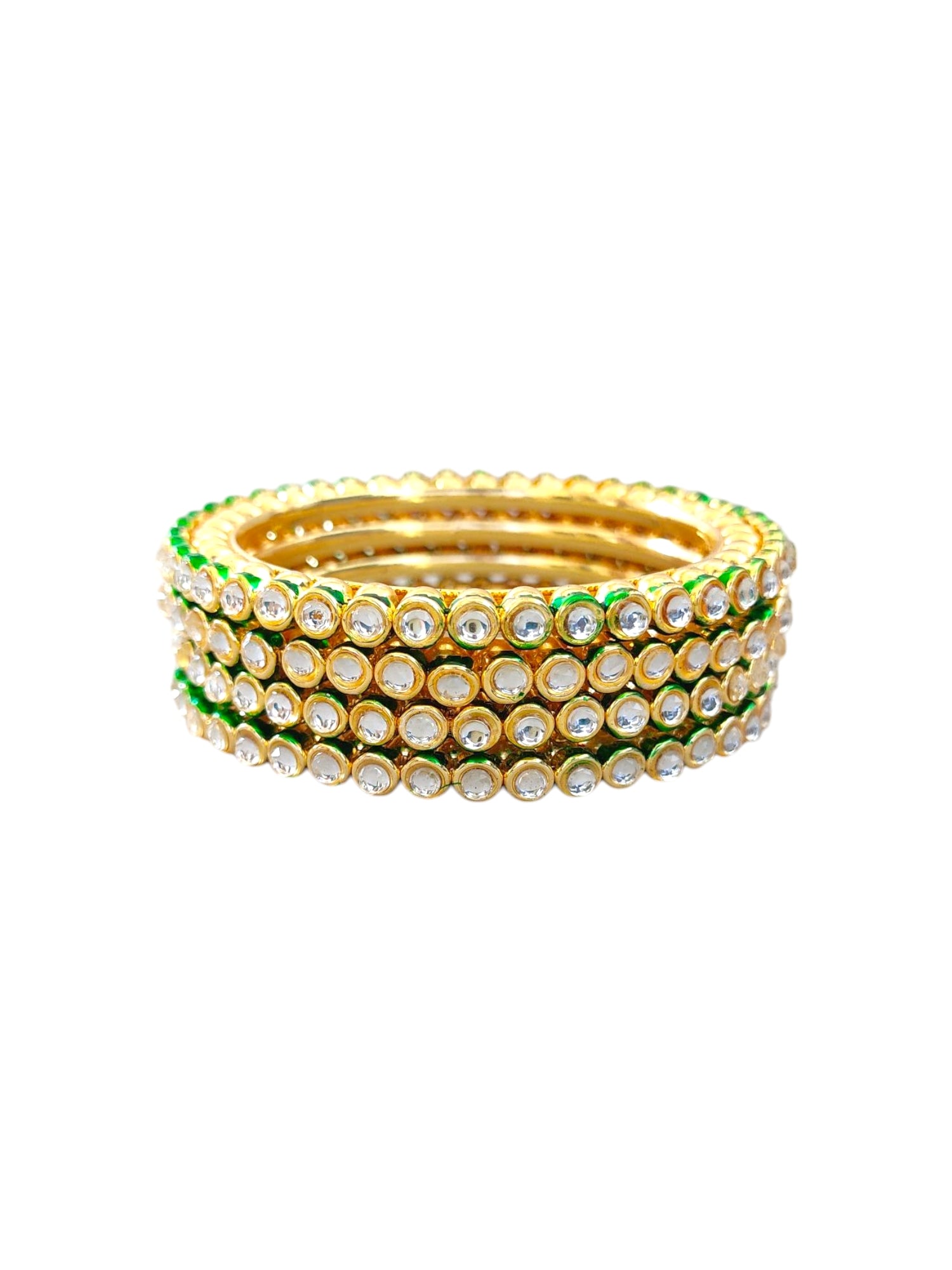 set of 4 vilandi kundan bangles for women