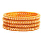 gold-plated pearl bangles set stack