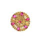 Gold-plated finger ring with red stones for women