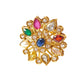 bridal navratna & kundan finger ring for women