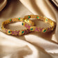 Red kemp stone bangles for women