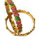 Red kemp stone bangles for women