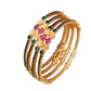 thin green stone bangles for women