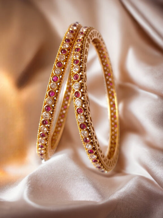 Buy red and white stone Bangles for women