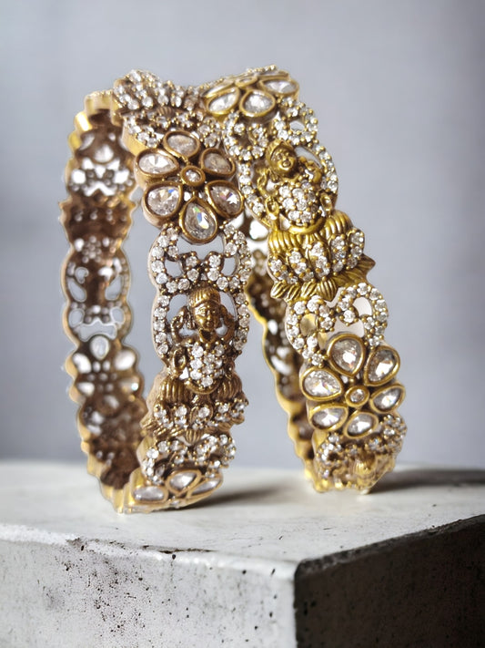 victorian oxidised gold bangles temple bangles