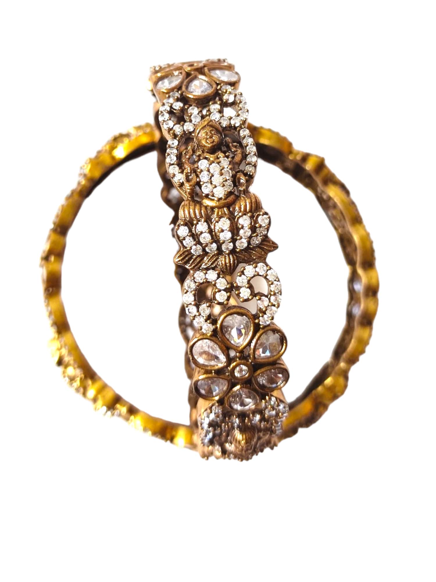 victorian oxidised gold bangles temple bangles