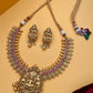 Antique gold temple jewellery with goddess lakshmi pendant