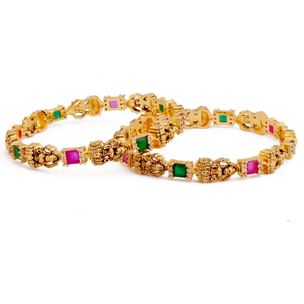 Antique Gold Lakshmi Bangles for parties, functions and weddings 