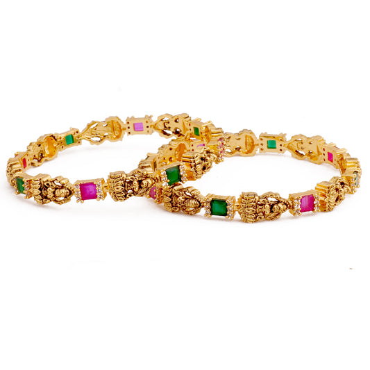 Antique Gold Lakshmi Bangles for parties, functions and weddings 