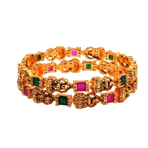 Antique Gold Lakshmi Bangles for parties, functions and weddings 