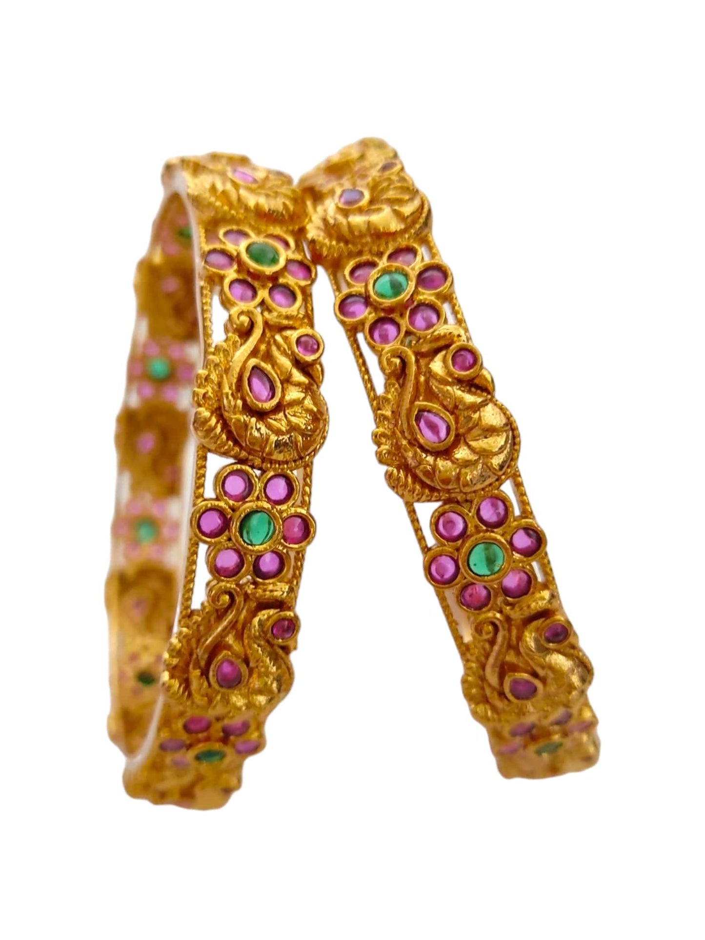 Antique Gold Temple jewellery Bangles for women