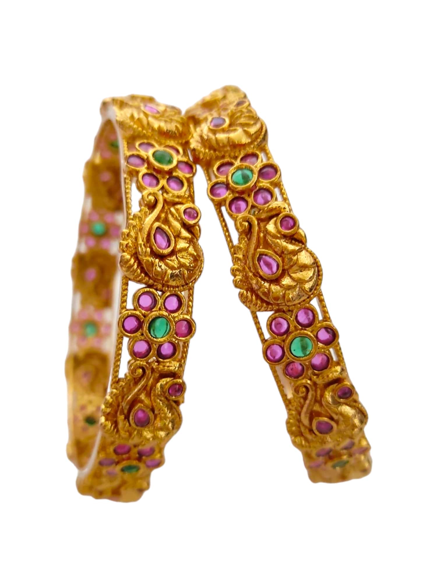 Antique Gold Temple jewellery Bangles for women