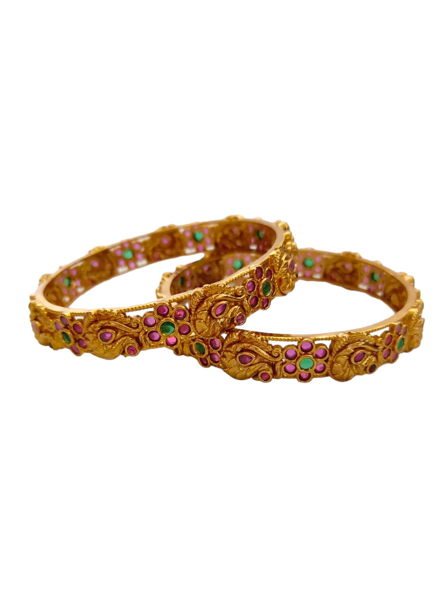 Antique Gold Temple jewellery Bangles for women