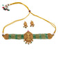 Green Beads Choker Set Temple Jewellery