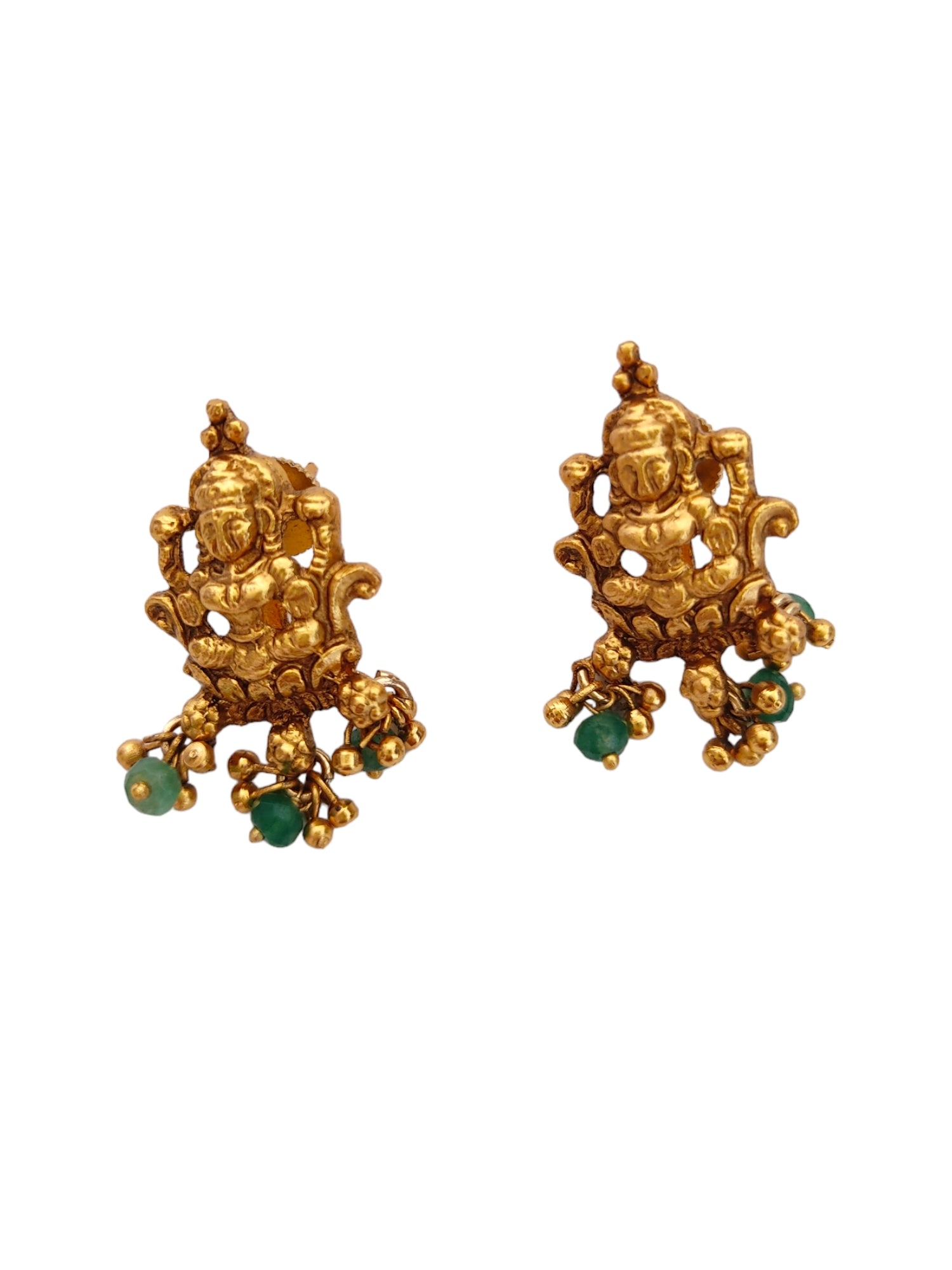 Green Beads Choker Set Temple Jewellery