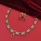 victorian oxidised gold jewellery set with red stones for women