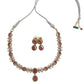victorian oxidised gold jewellery set with red stones for women