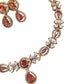 victorian oxidised gold jewellery set with red stones for women