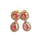 victorian oxidised gold jewellery set with red stones for women