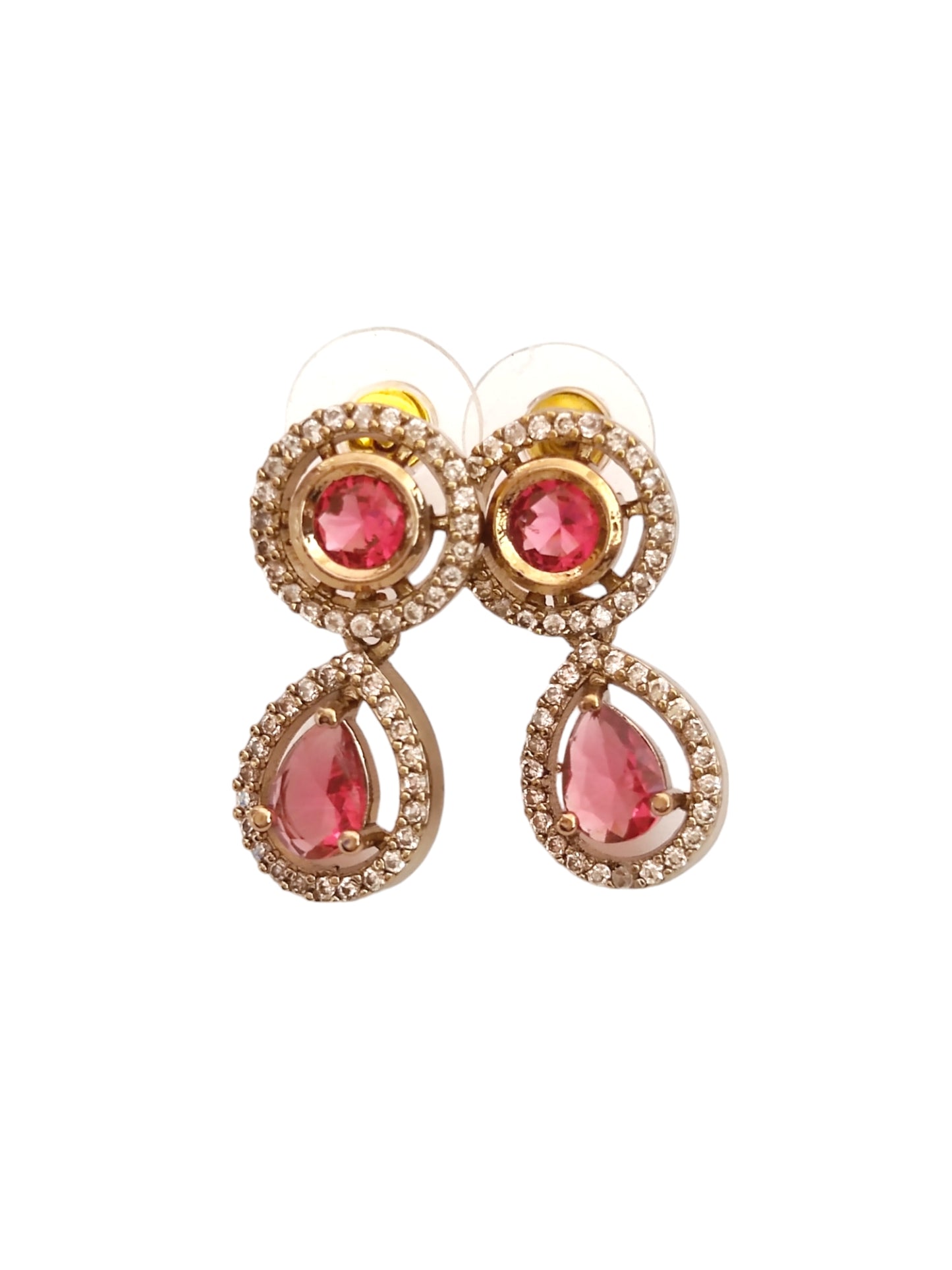 victorian oxidised gold jewellery set with red stones for women