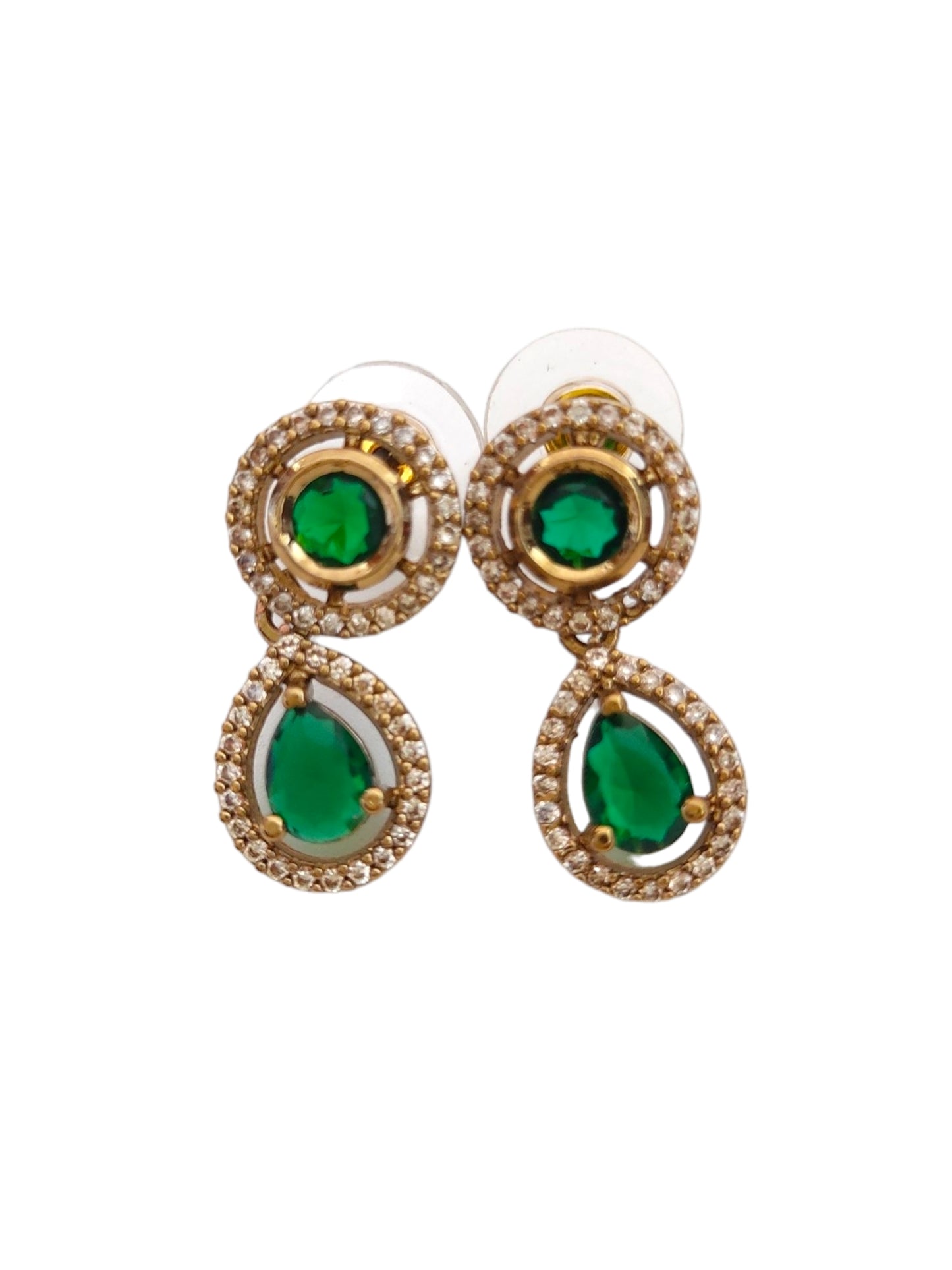 Victorian necklace set with green stones