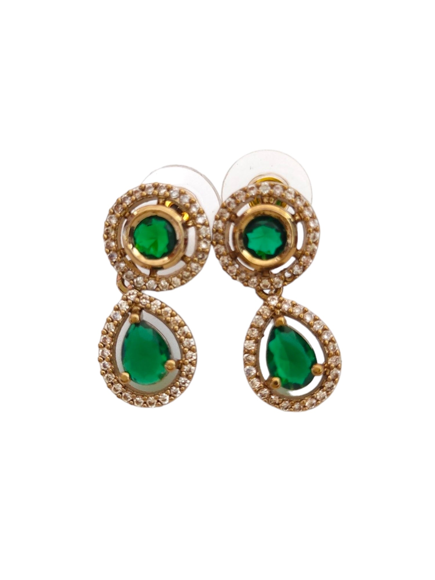 Victorian necklace set with green stones