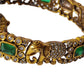 victorian polish bangles with elephant design and green stones