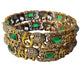 victorian polish bangles with elephant design and green stones