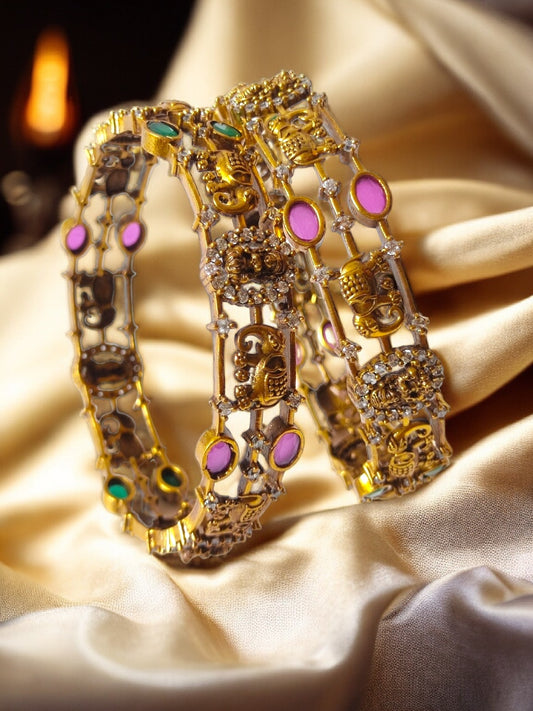 victorian polish bangles with elephant design for women
