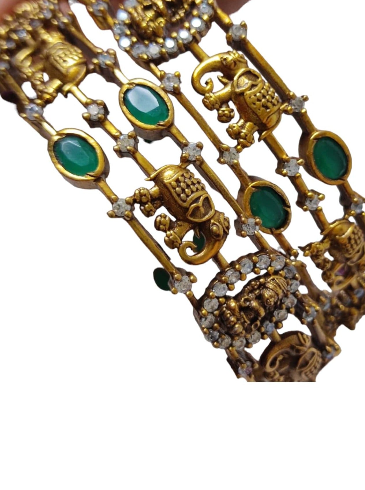 victorian polish bangles with elephant design for women