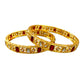 kundan bangles with red stones