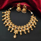 Gold plated kundan necklace set 