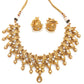 Gold plated kundan necklace set 