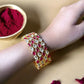 kundan bangles with red stones