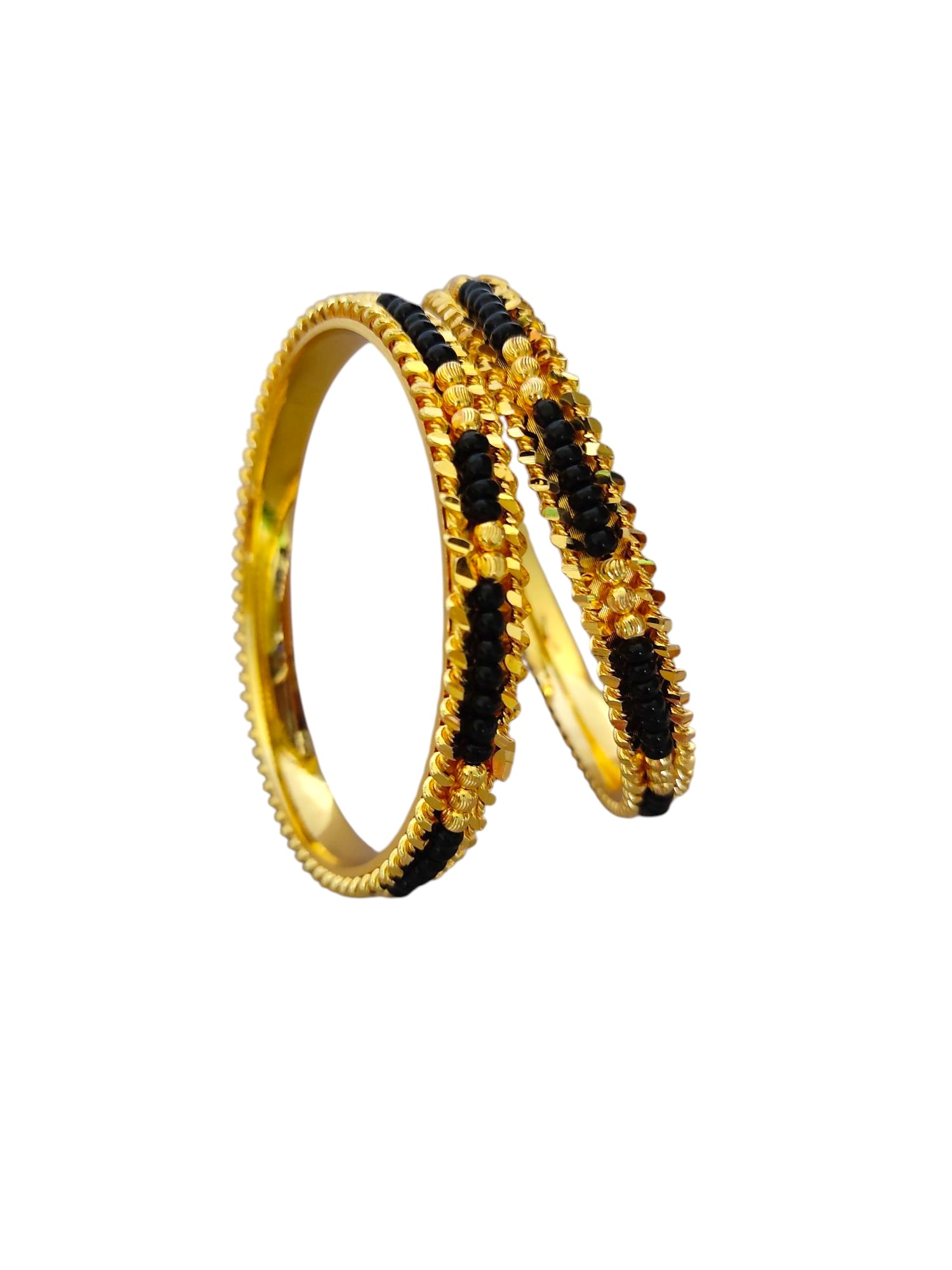 black beads bangles