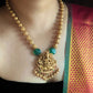 Goddess Lakshmi pendant antique gold-plated necklace set with earrings for women