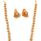 Goddess Lakshmi pendant antique gold-plated necklace set with earrings for women