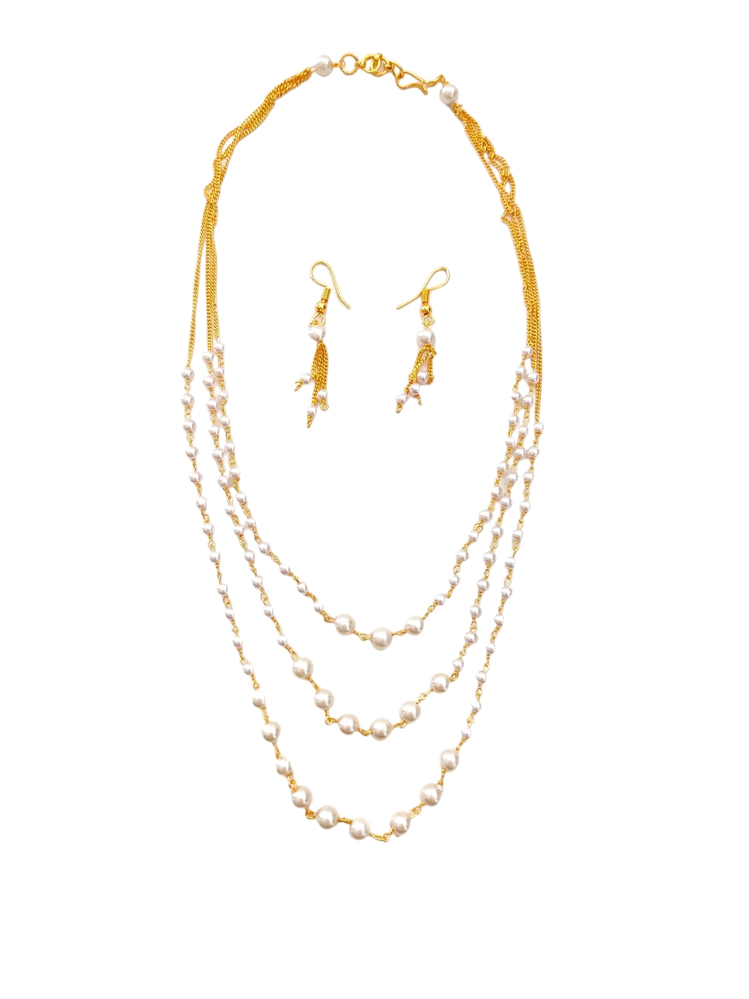 layered pearl necklace set for women