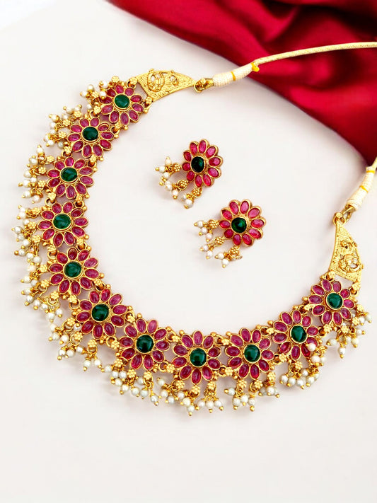 Stone Studded Necklace Set