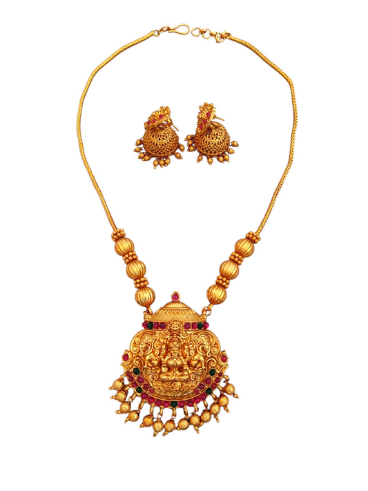 Antique gold plated pendant necklace set for women online
