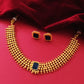 Gold-plated necklace with dark blue navy stone online for women