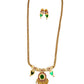 Kerala Style Palakka long necklace with green stones for women online